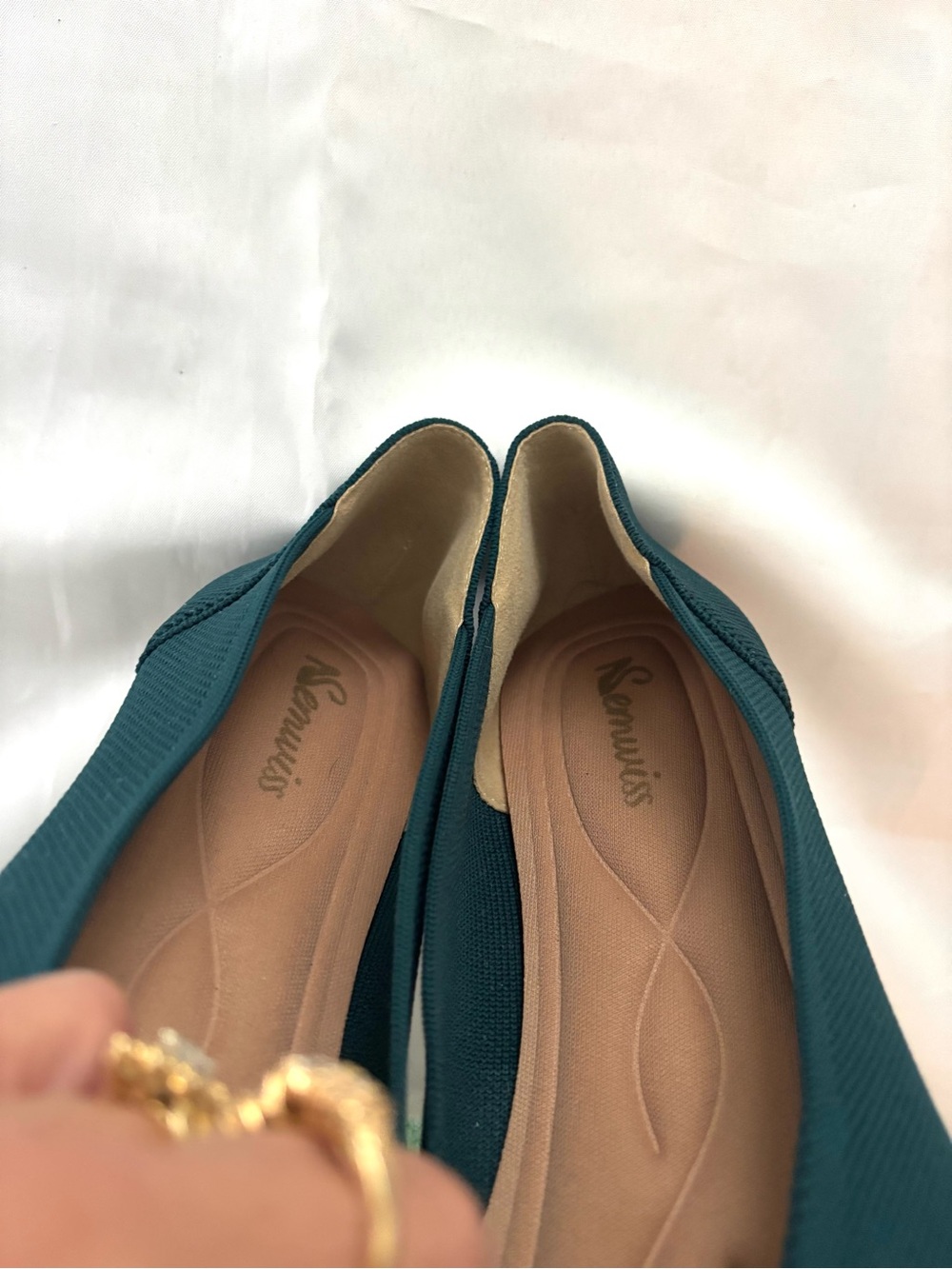 NWOT Semwiss Teal Pointed Toe Ballet Flats SZ 8.5 - Picture 10 of 14